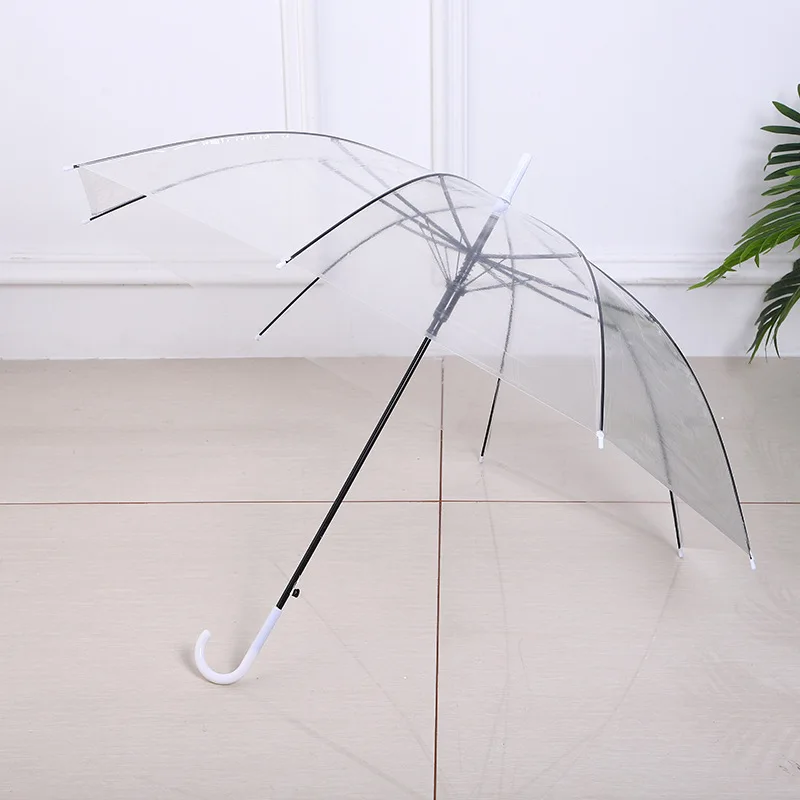 Outdoor Korean Umbrella Folding Cute Korean Mini Fresh Simple Sen Series Trifold Cherry Blossom Transparent Japanese Umbrella