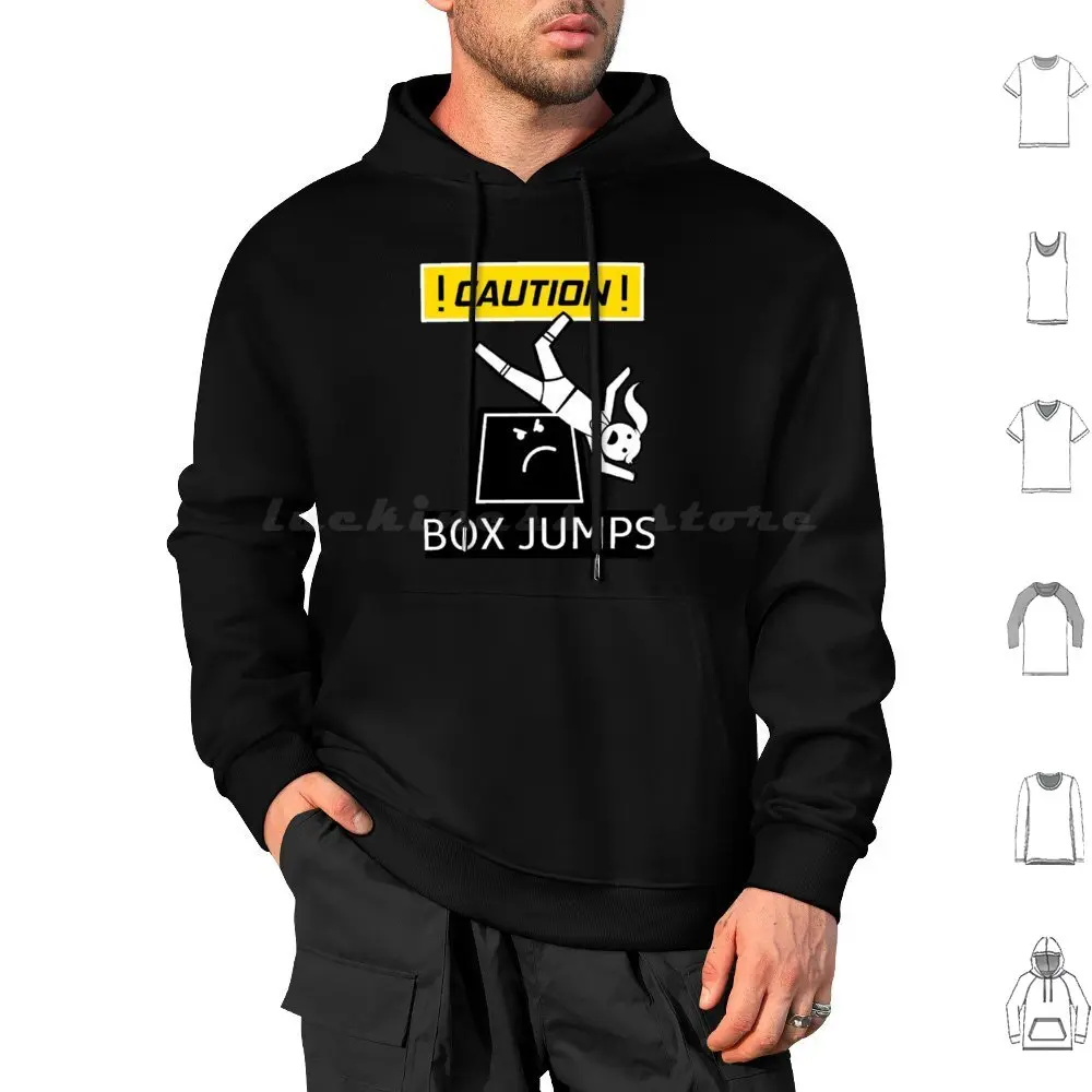 Caution Box Jumps Hoodies Long Sleeve Workouts Fit Fitness Fitness Exercise Fitness Funny Fitnesss Gymlife Workout