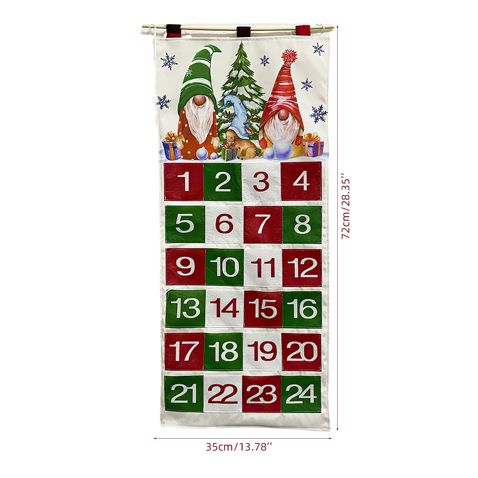 Faceless Old Man 24 Days Advents Calendar For Christmas Holiday Counting Down Hanging Calendar For Bedroom