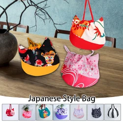 Japanese Mini Knot Wrist Bag Portable Women Handle Bag Simple Purse Handbags Shopping Bag Phone Key Pouch Kimono Accessories