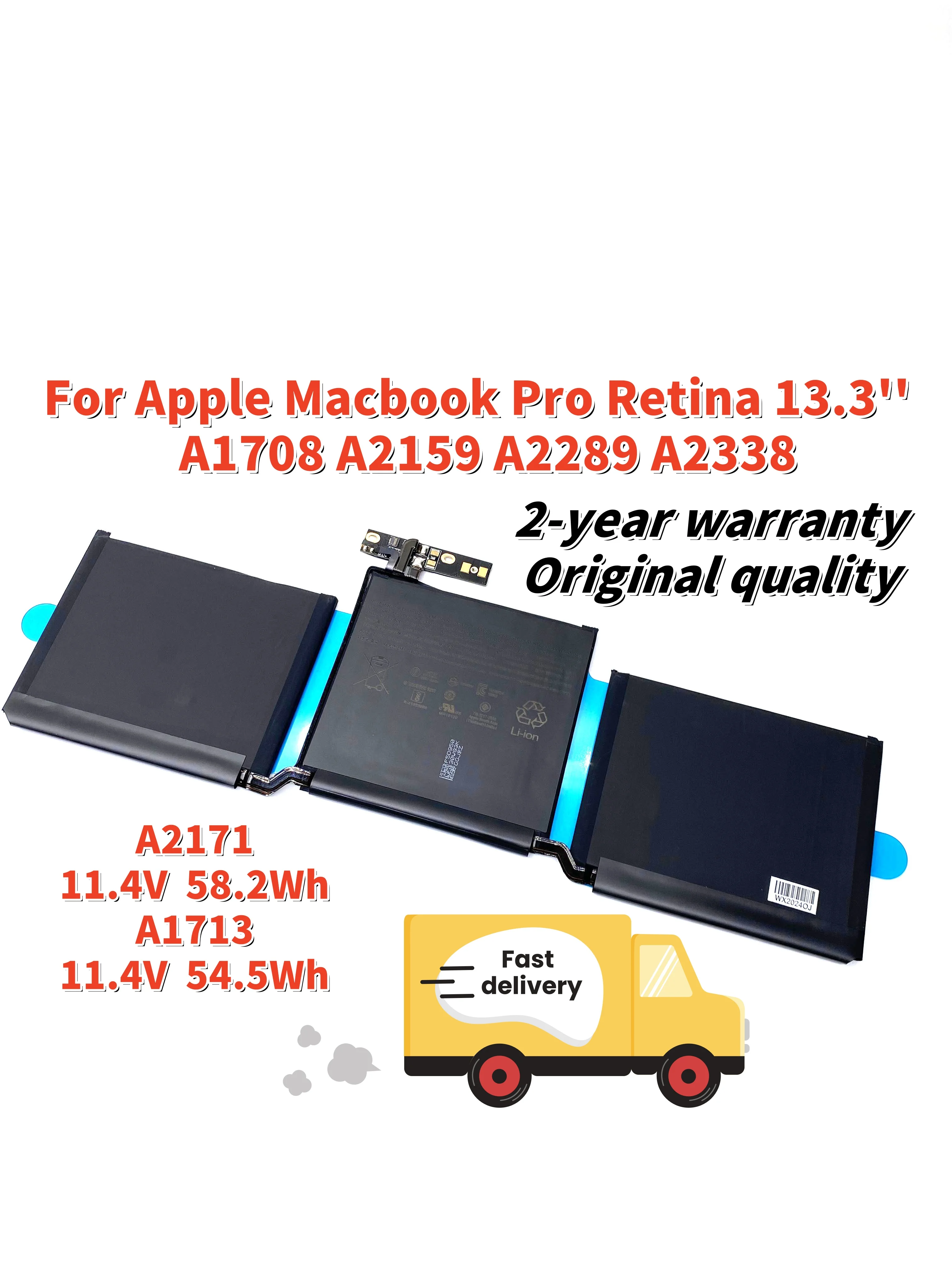 

A2171 Аккумулятор для ноутбука Apple Macbook Pro Retina 13,3 дюйма 2016 2017 A1708 A1713 2019 год 13 дюймов A2159 A2289 A2338 Бесплатные инструменты