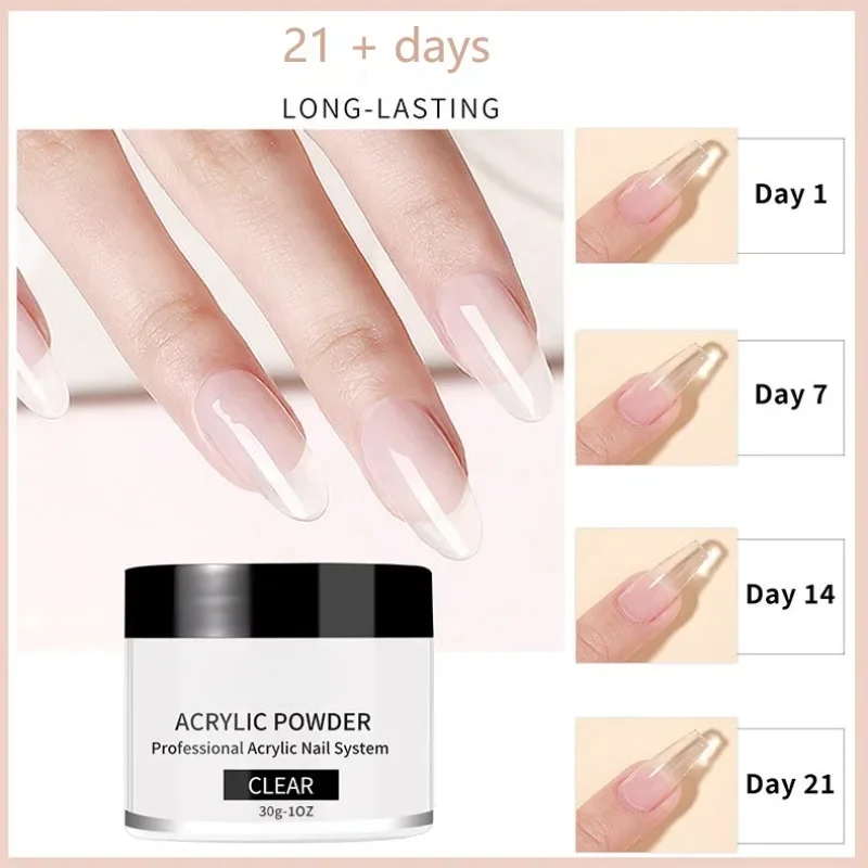 Professional Acrylic Nail Powder Clear/Nudes/Pink Ultra Fine for Acrylic Nail Art 3D Tip Carving French Nail Extension Nails Gel