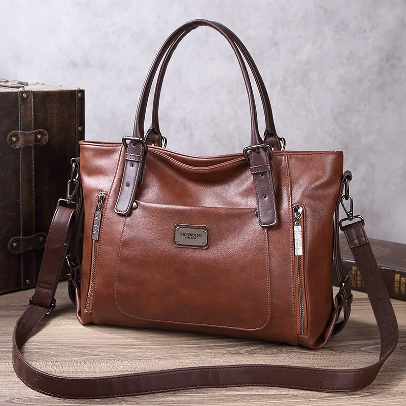 

Retro Women Tote Bags Leather Ladies Shoulder Bags Fashion Female Crossbody Bags