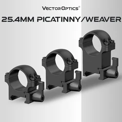 Vector Optics 25.4Mm 21Mm Picatinny and Weaver Rail Low /medium /high Mount Ring for Hunting Riflescope