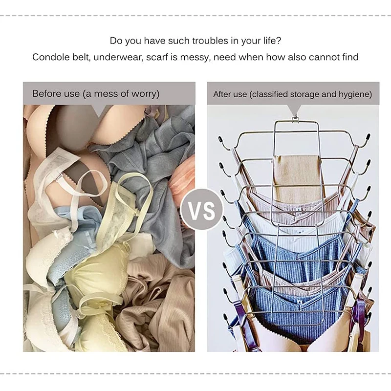 Metal Clothes Hangers Organiser Tank Top Hangers Multilayer Hangers Closet Organiser Foldable for Tank Tops Cami Bra