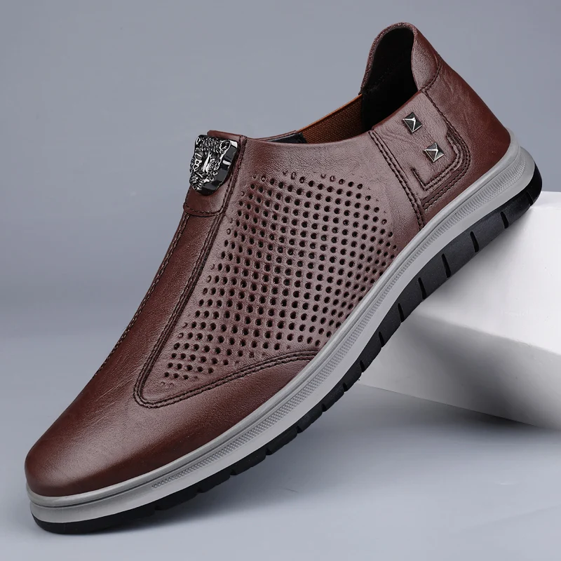 New Autumn Men Leather Loafers Fashion High Quality Business Footwear Breathable Male Casual Flats Comfortable Man Slip on Shoes