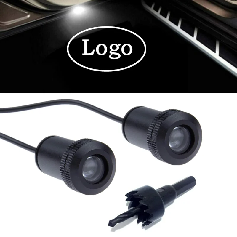 2PCs Car Door Welcome Light Logo Auto Accessories For Ssangyong Korando Musso Sports Rexton Led Ghost Shadow Projector Lights