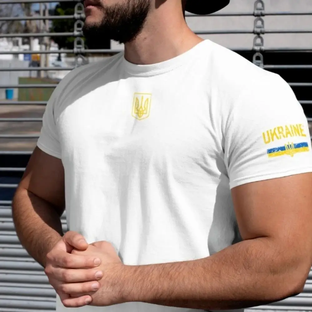 Ukrainian T-Shirt Ukraine T-Shirts Zelensky T-Shirt Men Sweatshirt Short-sleeve Round Neck Regular Fit Clothes Stree Tstyle