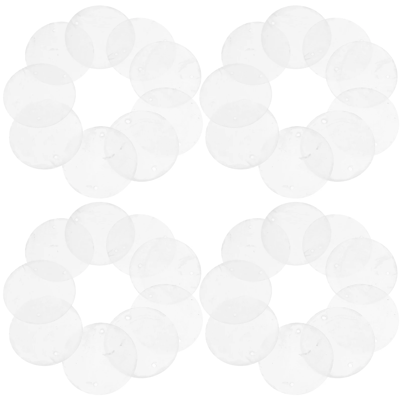 100 Pcs Shell Decorations Round Pieces Handmade Wind Chime DIY Jewelry Material Hanging Accessory Christmas Tree