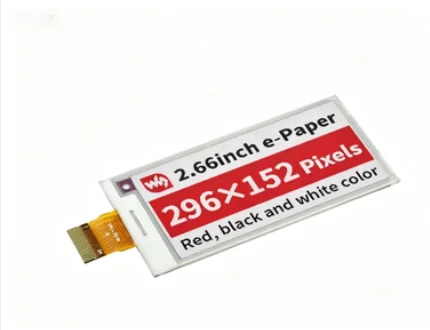 2.66 Inch E-Paper E-Ink Raw Screen Red, 296By152 Pixels, SPI Communication