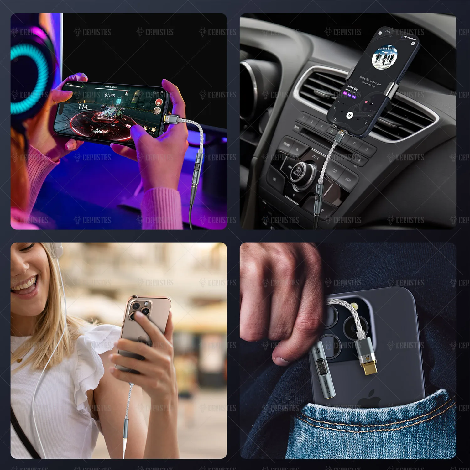 2025 НОВЫЙ ЦАП USB C на разъем 3,5 мм Аудио Aux Адаптер для наушников Усилитель Hi-Fi Конвертер для наушников для iPhone 16 15 iPad Samsung S24U S23U