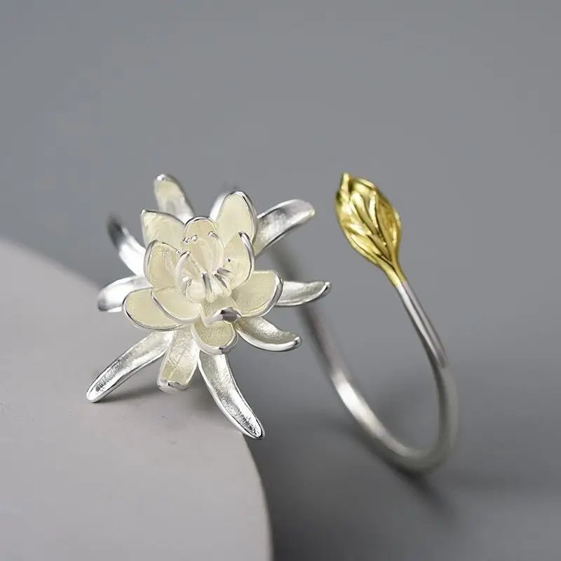 Retro Chinese Style Epiphyllum Ring Women Niche Luxurious Fashionable High-end Elegant Opening Ring for Girlfriend Accessories