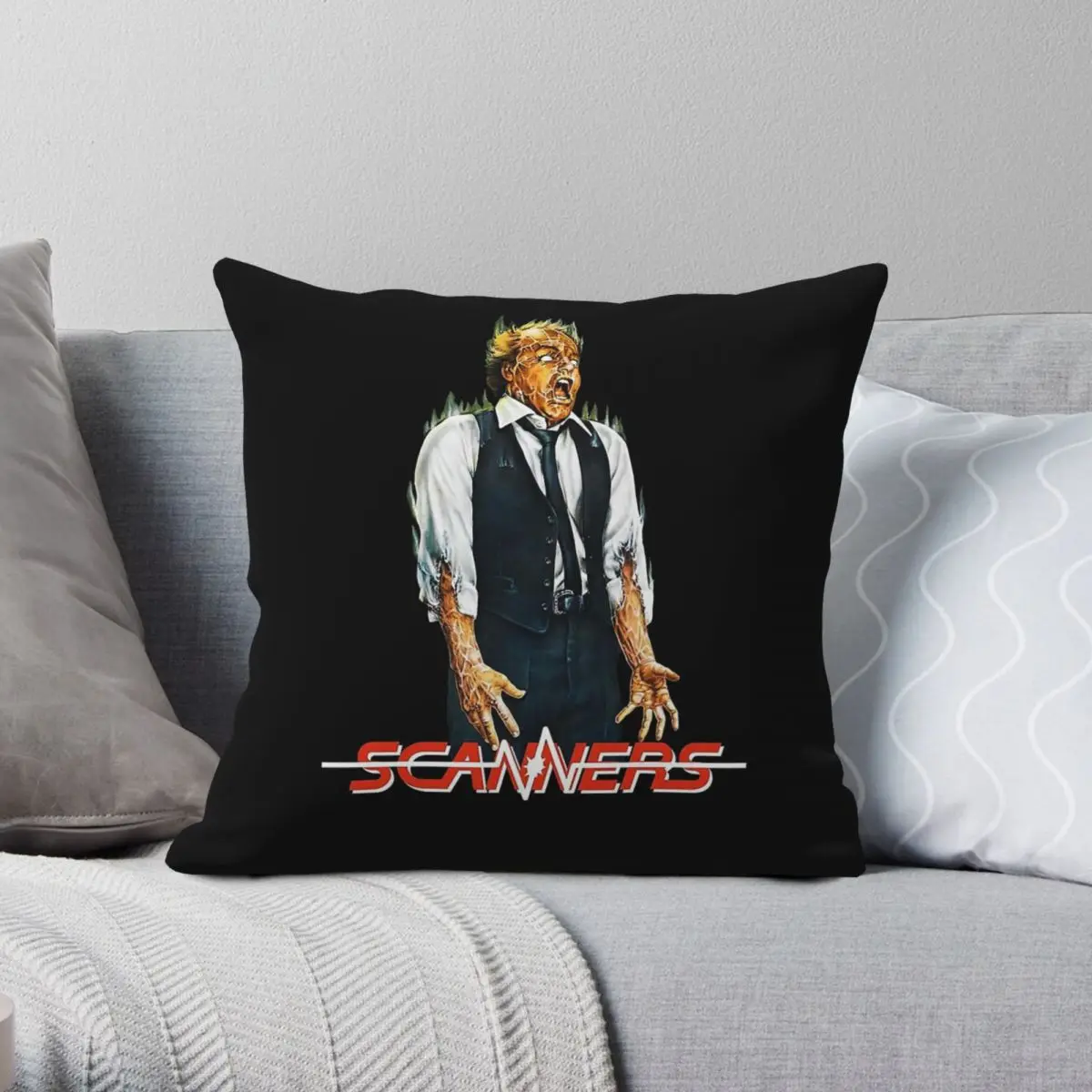 Scanners 1981 Movie Square Pillowcase Polyester Linen Velvet Printed Zip Decor Home Cushion Cover