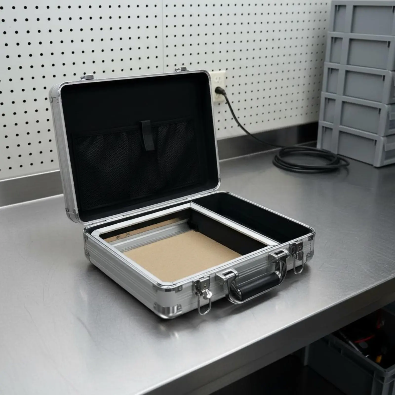 

Foam Insert Equipment Case Pressure Resistant Foam Lined Instrument Case Aluminum Briefcase Reinforced Corners for Professionals