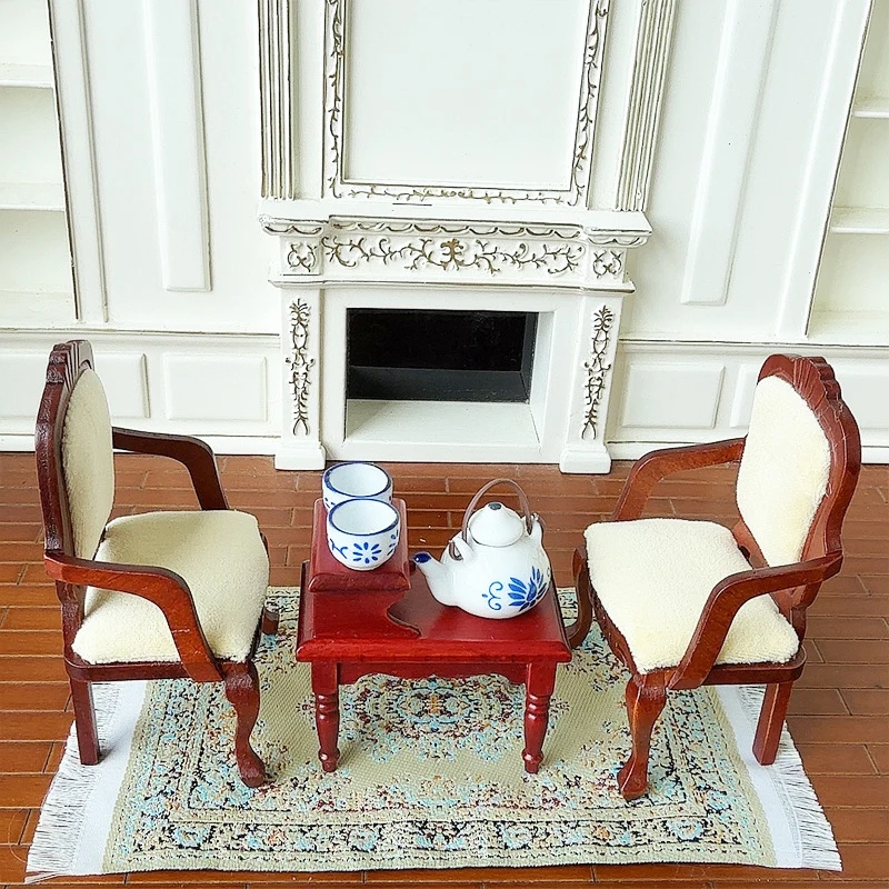 

1/12 кукольный домик, имитация чайного столика, набор стульев, модель куклы, мебель для дома, гостиной, набор стульев, декор, аксессуары для декора кукольного дома