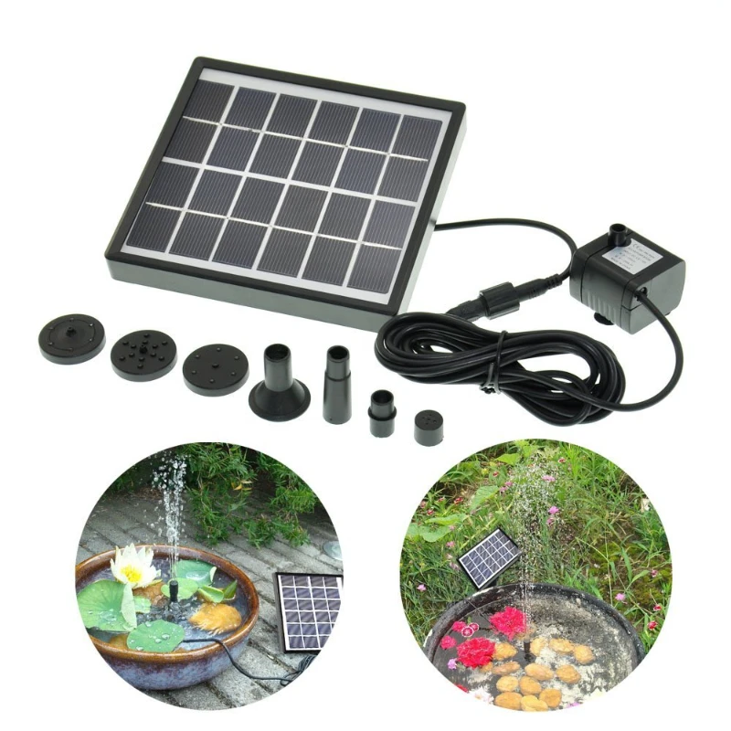 

Outdoor Solar Fountain Pump Waterfall for Pool Garden Pond Bird Bath Decorative Submersible Kit Water Pump