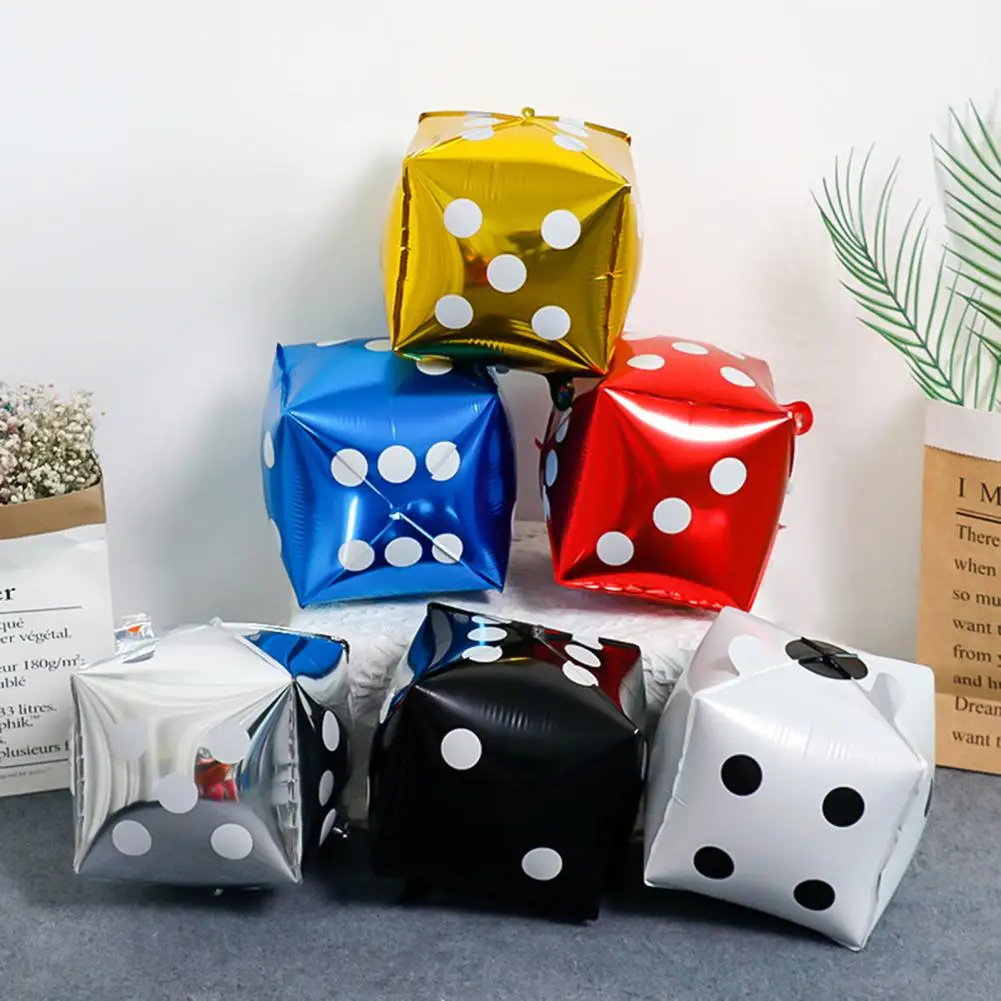 Funny Dice Balloon Aluminum Balloon Premium Cube Dice Balloon Kit for Baby Shower Birthday Wedding Theme Party Decorations Set