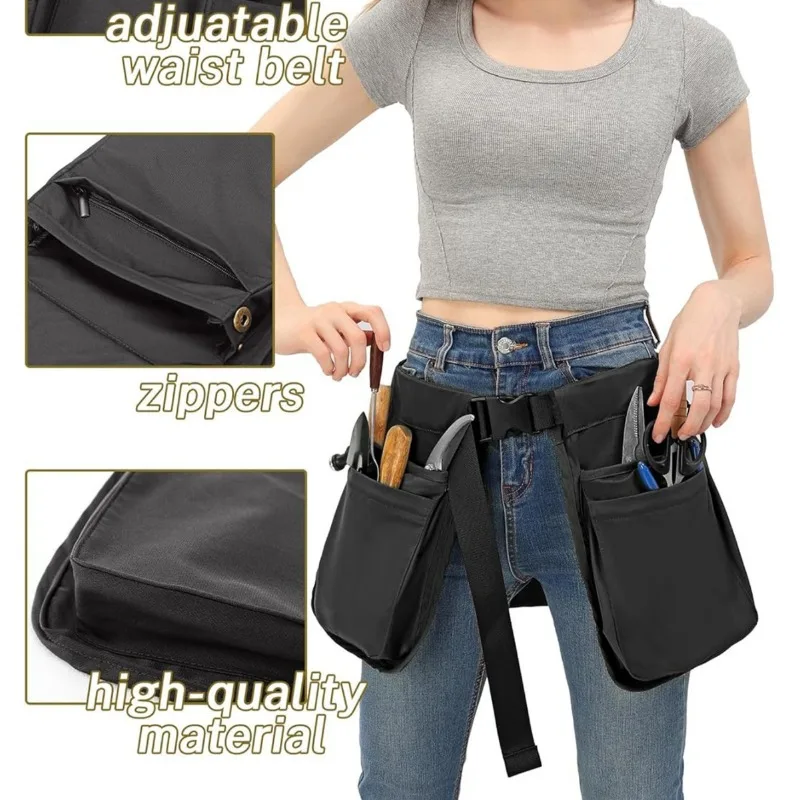 

5Pockets Multi Functional Apron Waist Pack Adjustable Quick Release Buckle Tool Fanny Pack for Gardening Hiking Workshop Utility