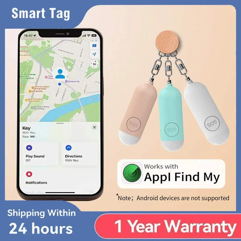 AIYATO Locator Emergency SOS 130DB Personal Alarm Self Defense Emergency Button Or Pull Pin Alert Device Work With Apple Find My