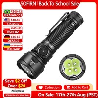 Sofirn SR15 Flashlight 4500LM SFT25R Powerful LED Light 21700 USB C Rechargeable 5V/3A Charge and Discharge Torch