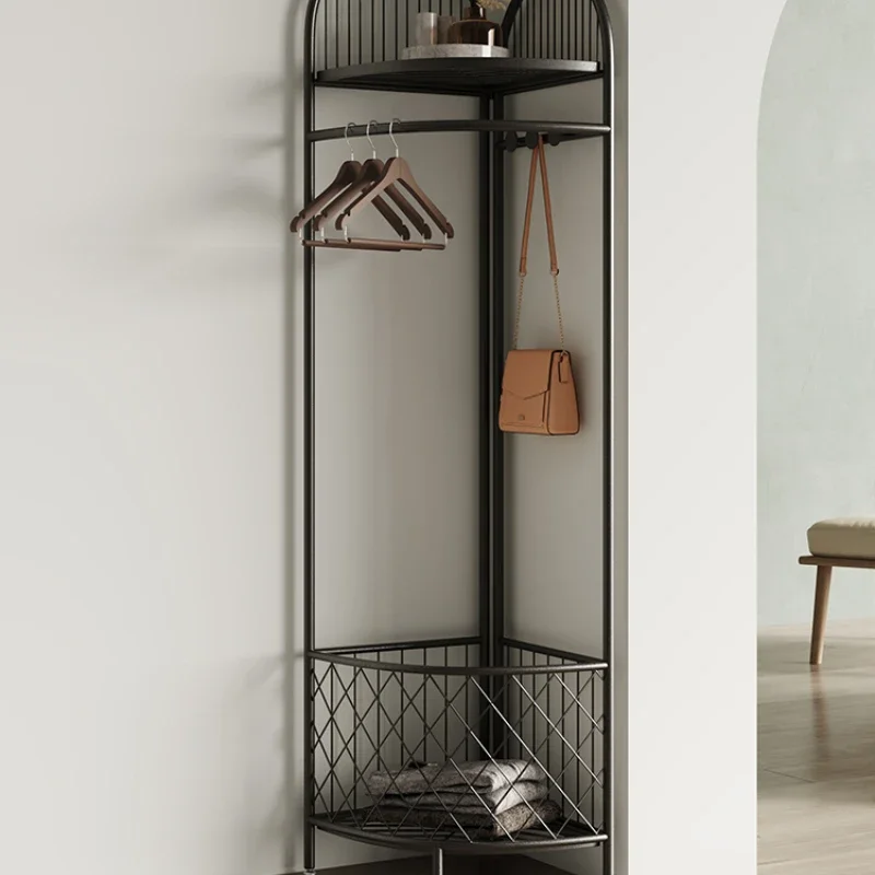 Bedroom triangular corner hanger corner floor coat rack corner hanger simple household clothes drying rack