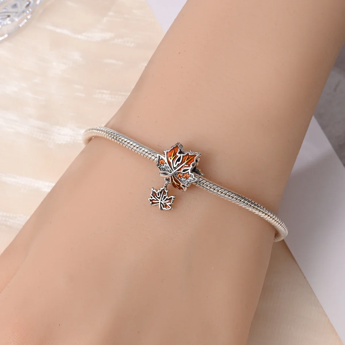 Cute Scarecrow, Sunflower & Fox Playing Guitar Dangle Charm Fits 3mm Bracelet For Women 925 Sterling Silver Autumn Pendant Gift