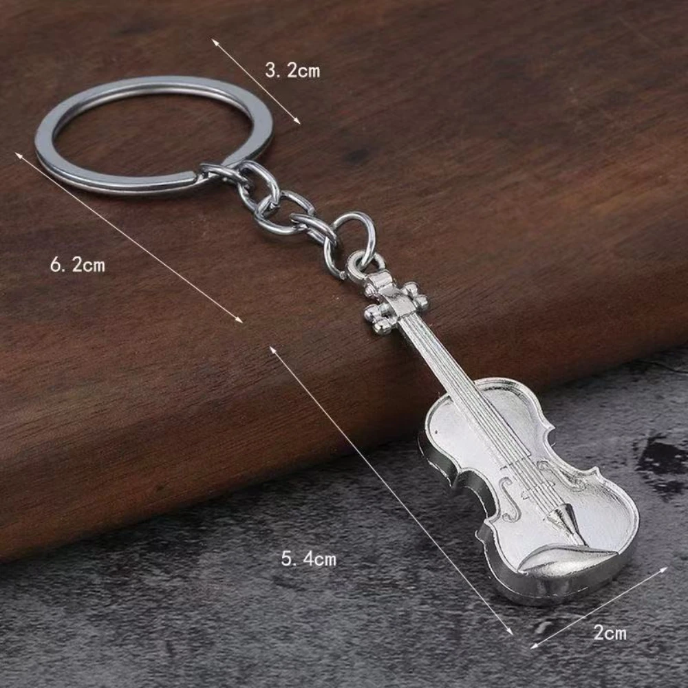 Vintage Mode-Accessoires Klassischer Metall-Gitarren-Musik-Schlüsselanhänger Rucksack-Anhänger Auto-Schlüsselring Kreatives Persönliches Geschenk – Detail 4