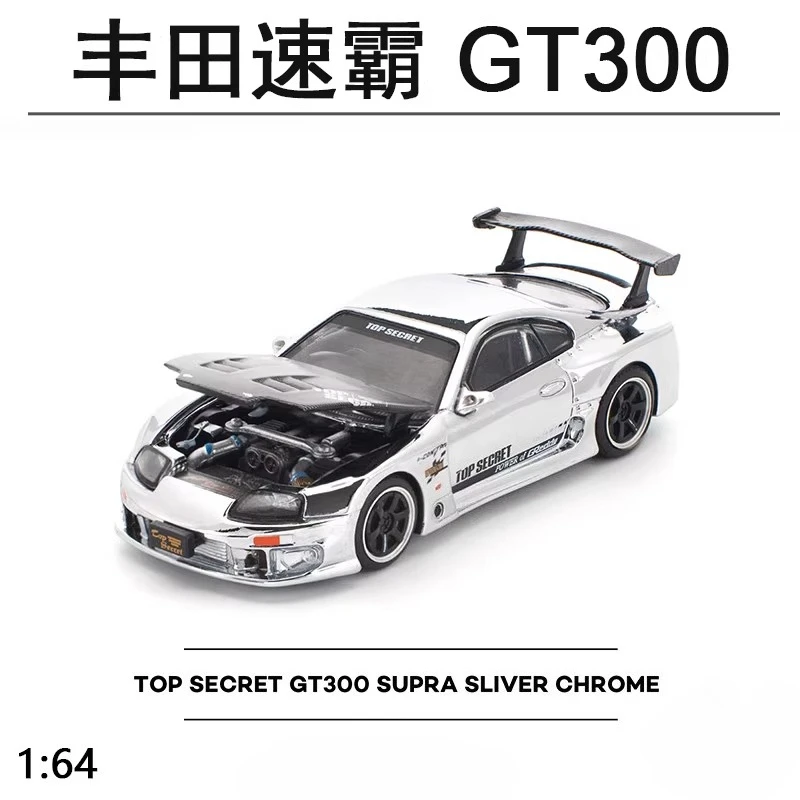 

Коллекционная модель гоночного суперкара POP RACE 1:64 Toyota Speedmaster GT300 Silver Supra, имитация, из сплава, для декора