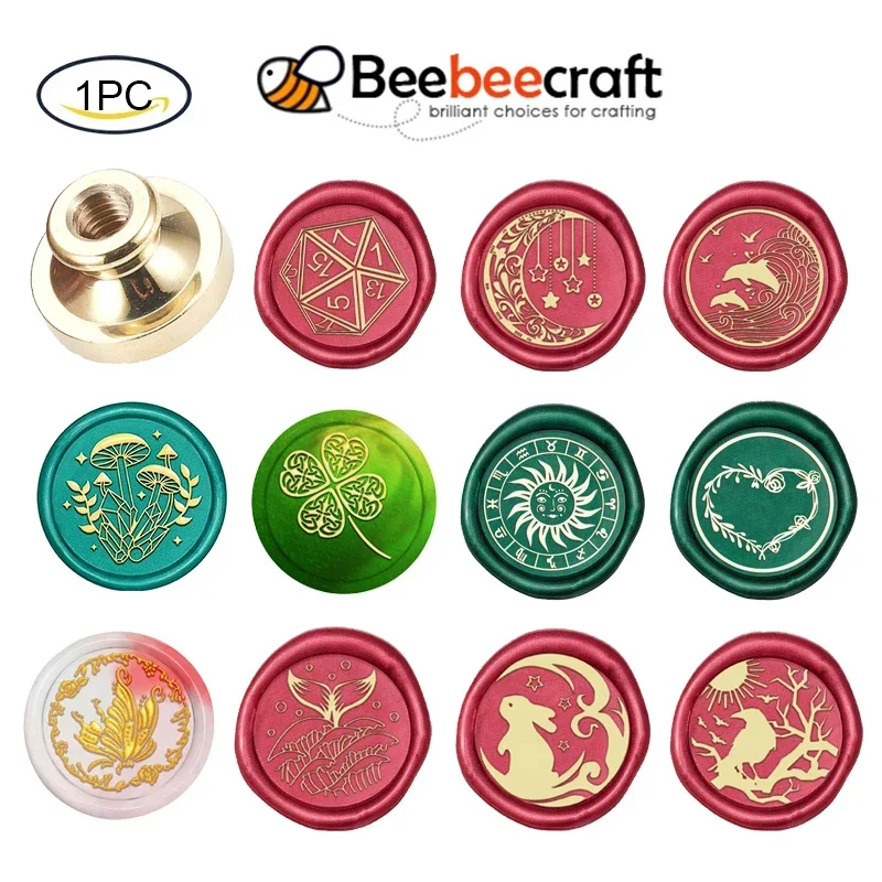 1Pc Multiple styles Wax Seal Stamp Head Replacement 25mm Removable Sealing Brass Stamp Head Olny for Invitations Cards Decoratio