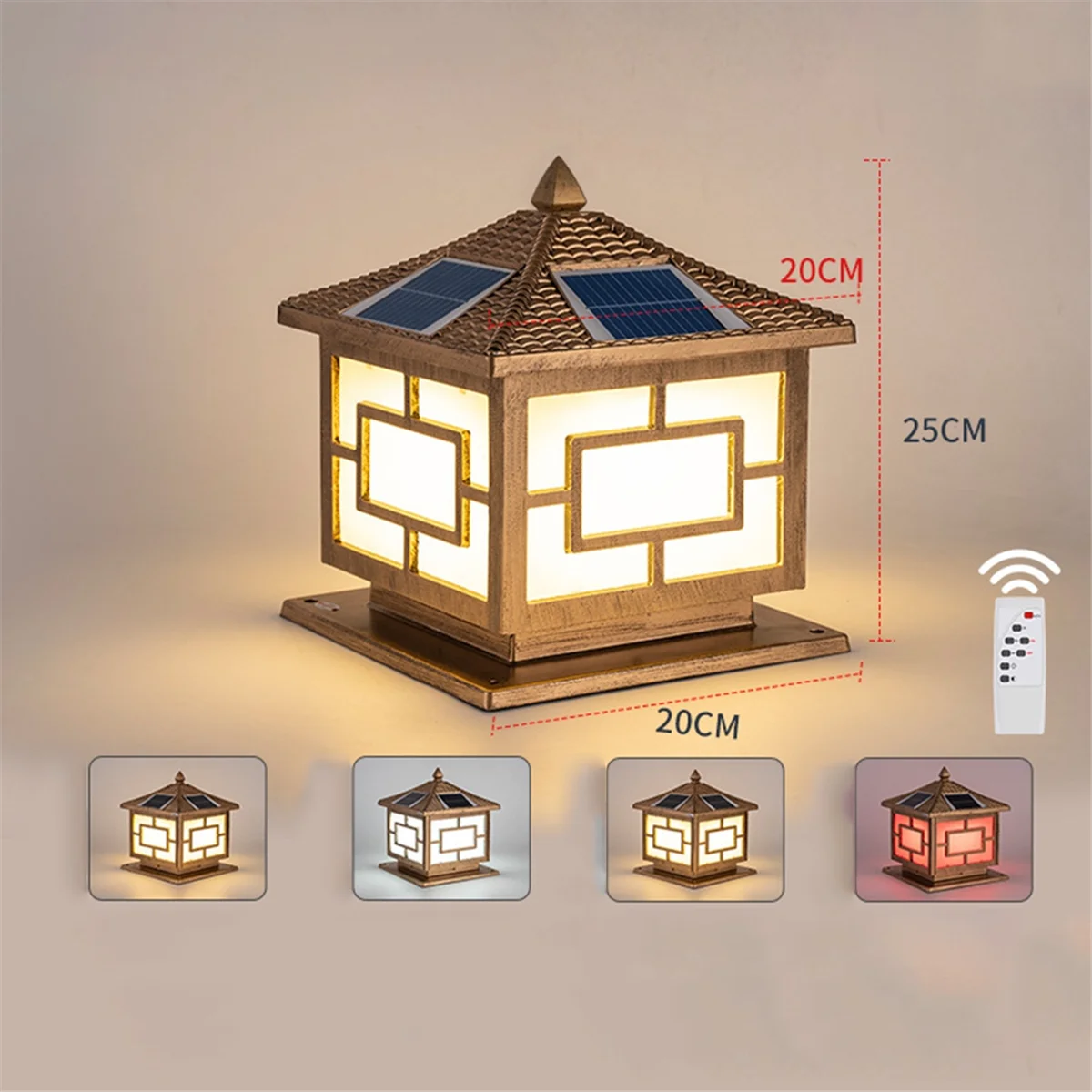 

NHG-dOutdoors LED Solar Lights Waterproof Solar Column Light with Remote Control LED Light for Garden