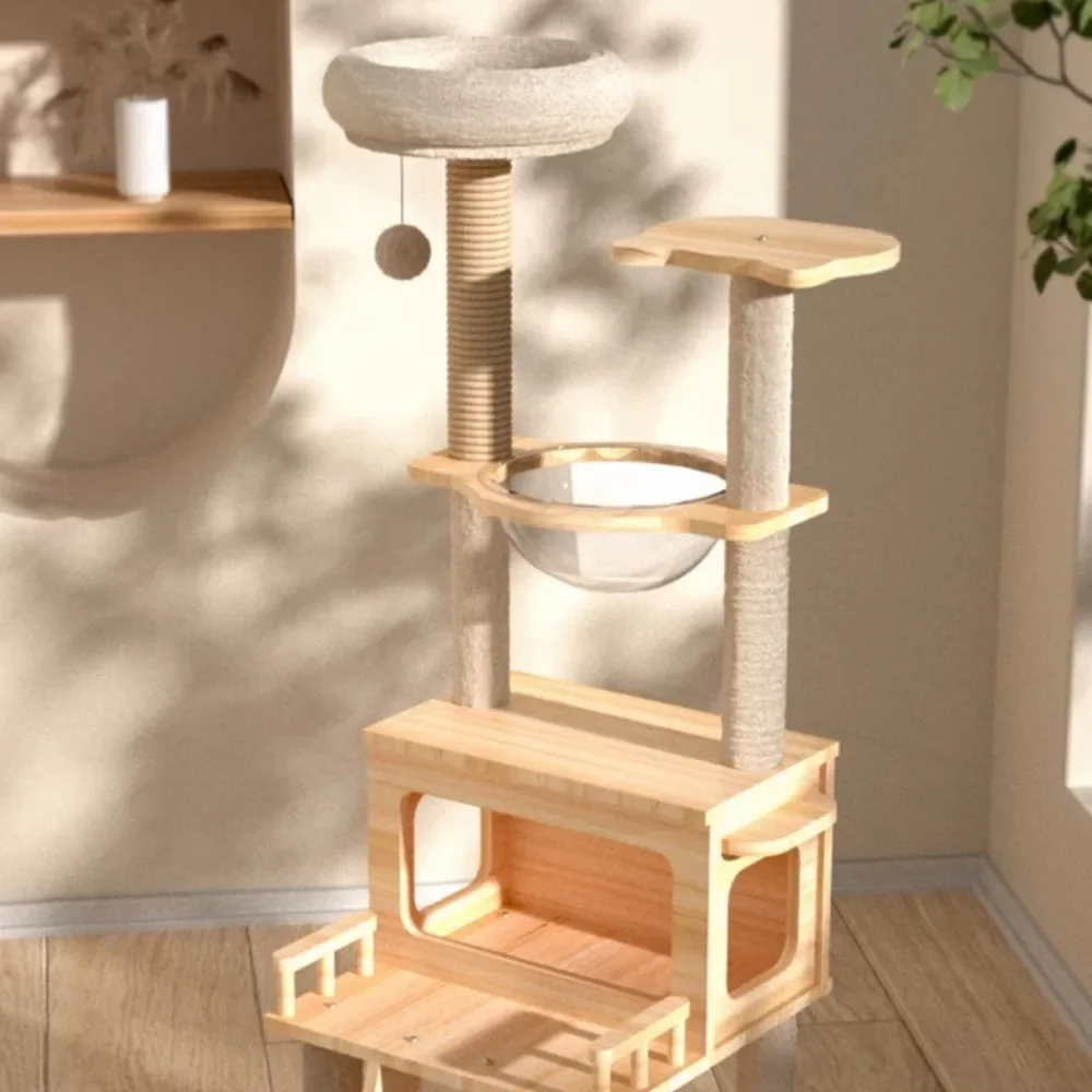 Modern Scratching Post Climbing Jumping Toy Luxury Large Space Capsule Outdoor Toy Cat Tree Tower Multi-Layer Cat Climbing Frame