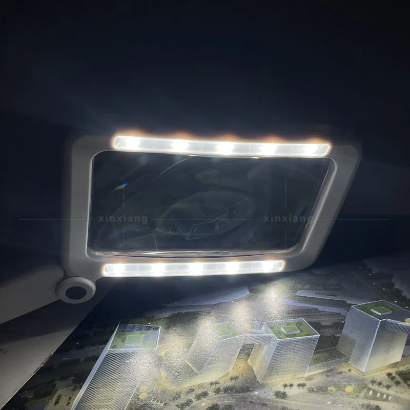 4X Rechargeable Reading Magnifying Glass with 10 LED Lights Handheld Illuminated Magnifier Folding Loupe Large Lens for Seniors