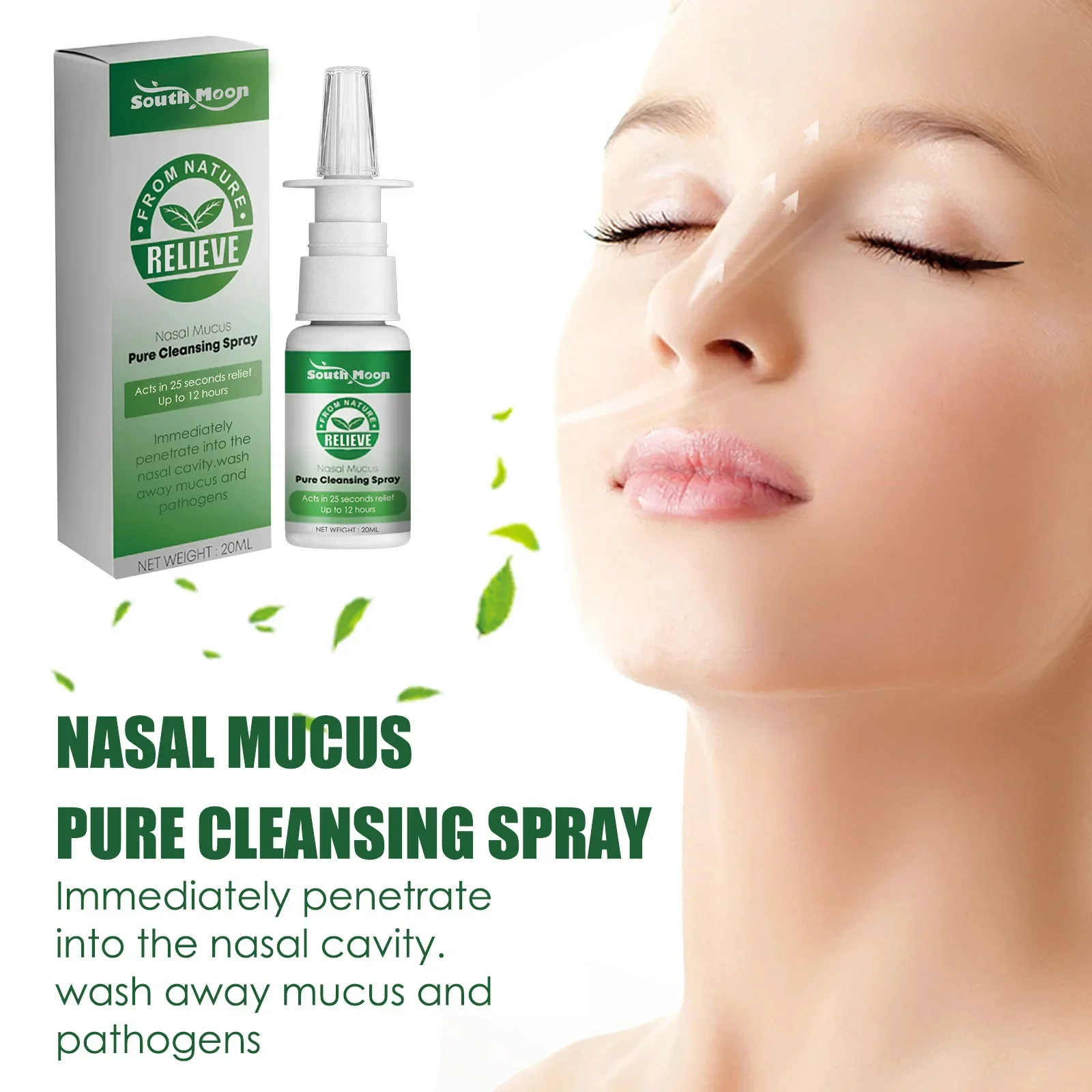 Nose Spray Relieve Nasal Congestion Discomfort Runny Nose Allergic Ahinitis Sinusitis Nasal Drops Cleansing Bacteria Nose Cavity