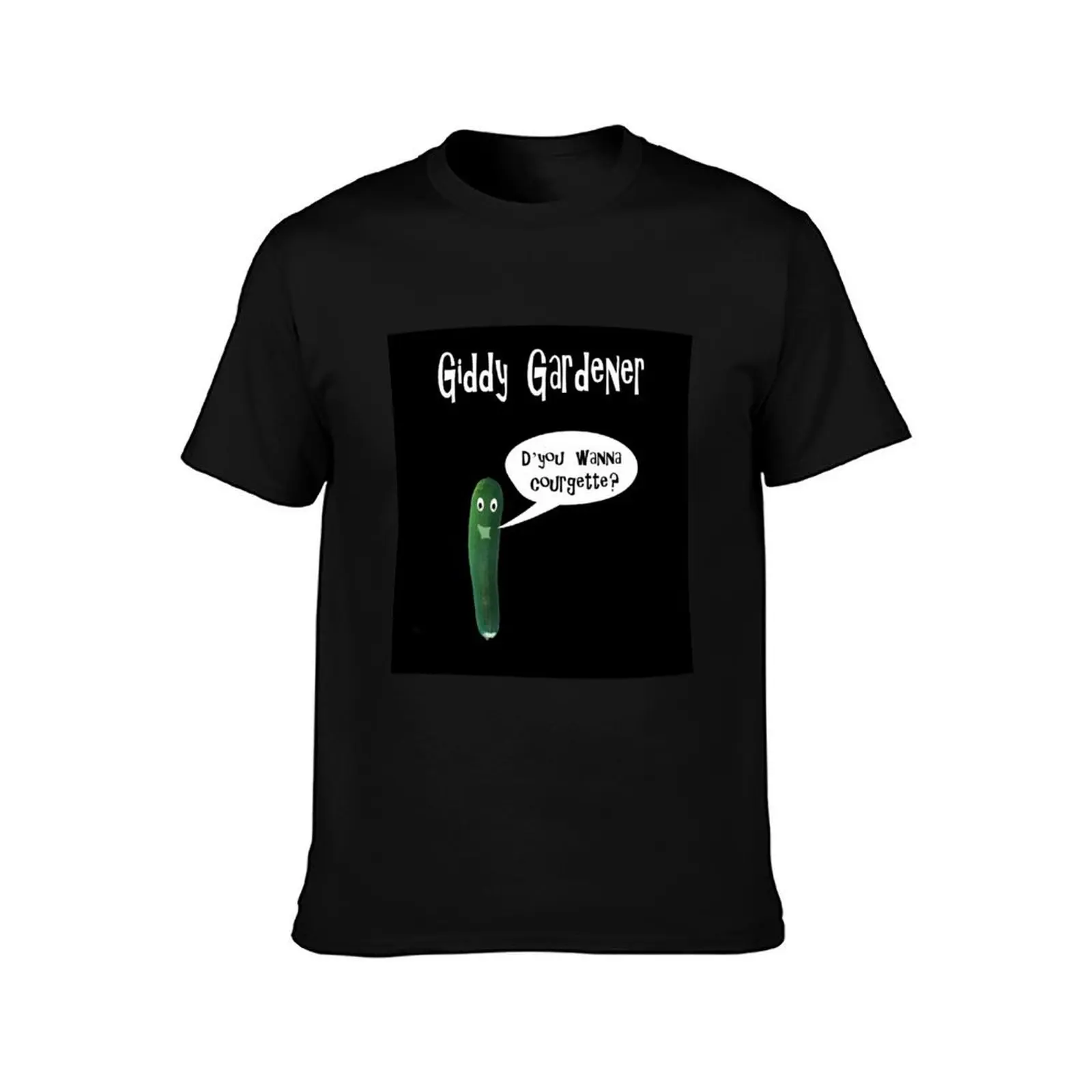Giddy gardener - d'you wanna courgette? T-Shirt man t shirt cotton high quality T-Shirt