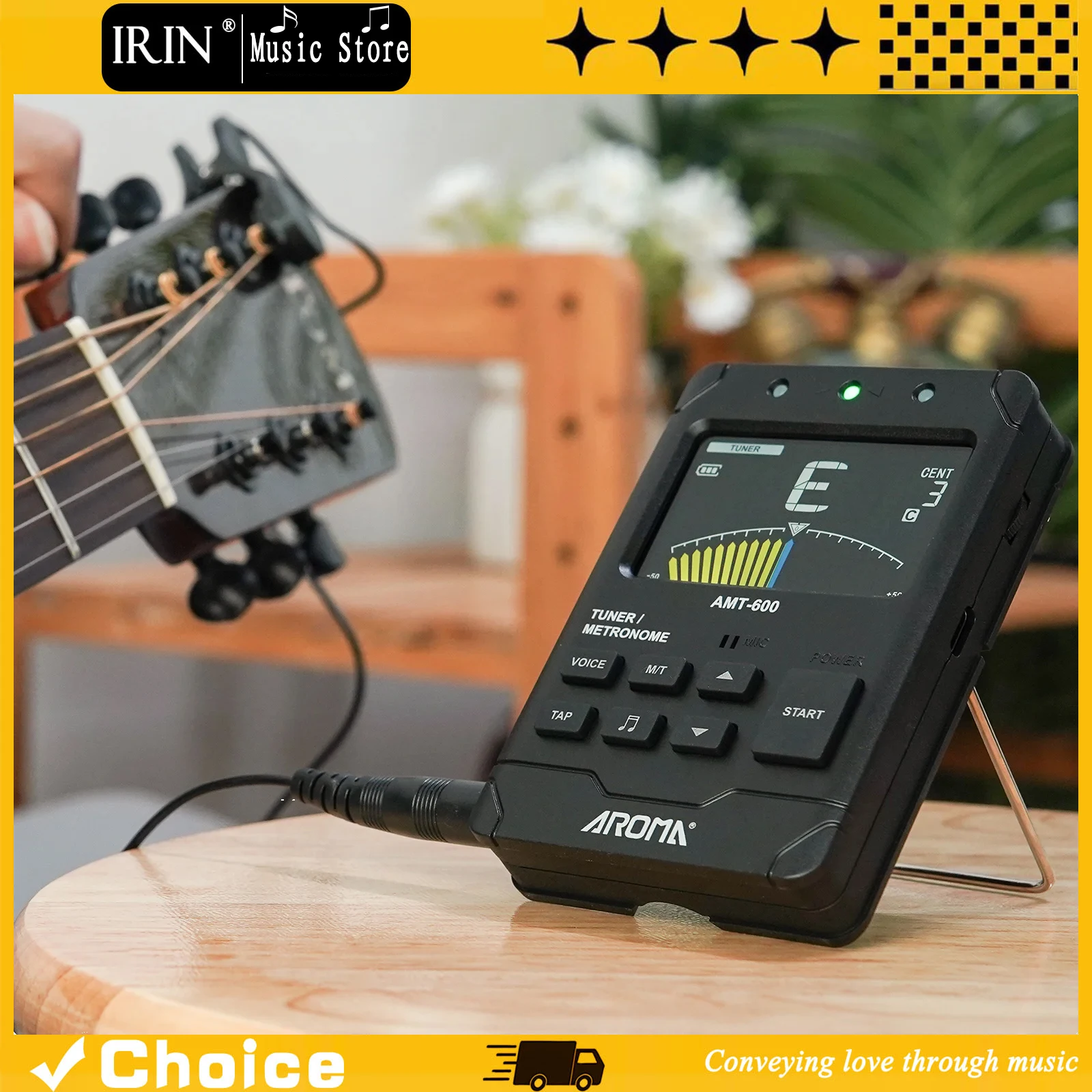 

AROMA 3-in-1Tuner & Metronome & Tone Generator 2.5-inch Color LCD Guitar Rechargeable Tuner Electronic Metronome