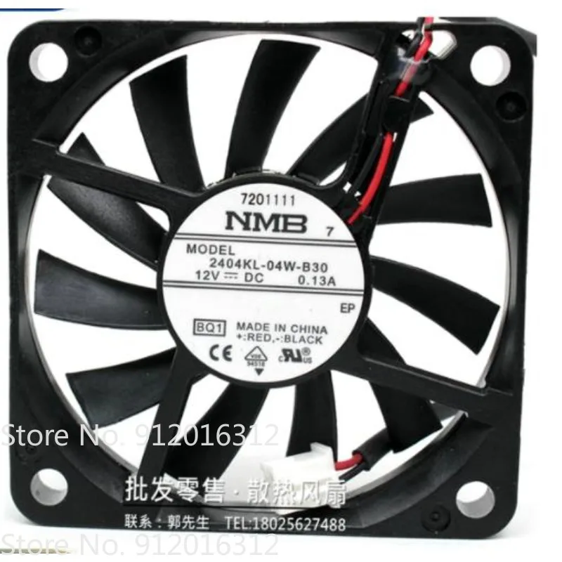 Fan for NMB 2404KL-04W-B30 12V 0.13A 2-wire 6CM Cooling Fan 60*60*10MM