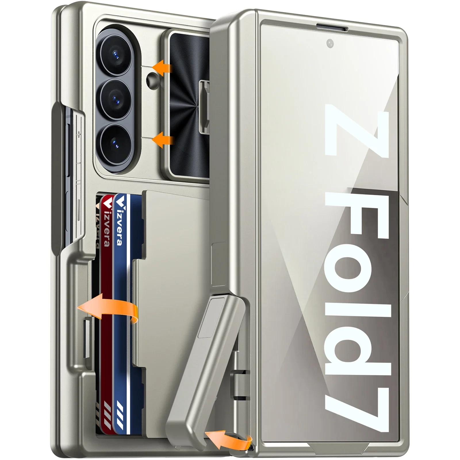 for Samsung Galaxy Fold 7 Phone Case,with RFID Cards Holder,