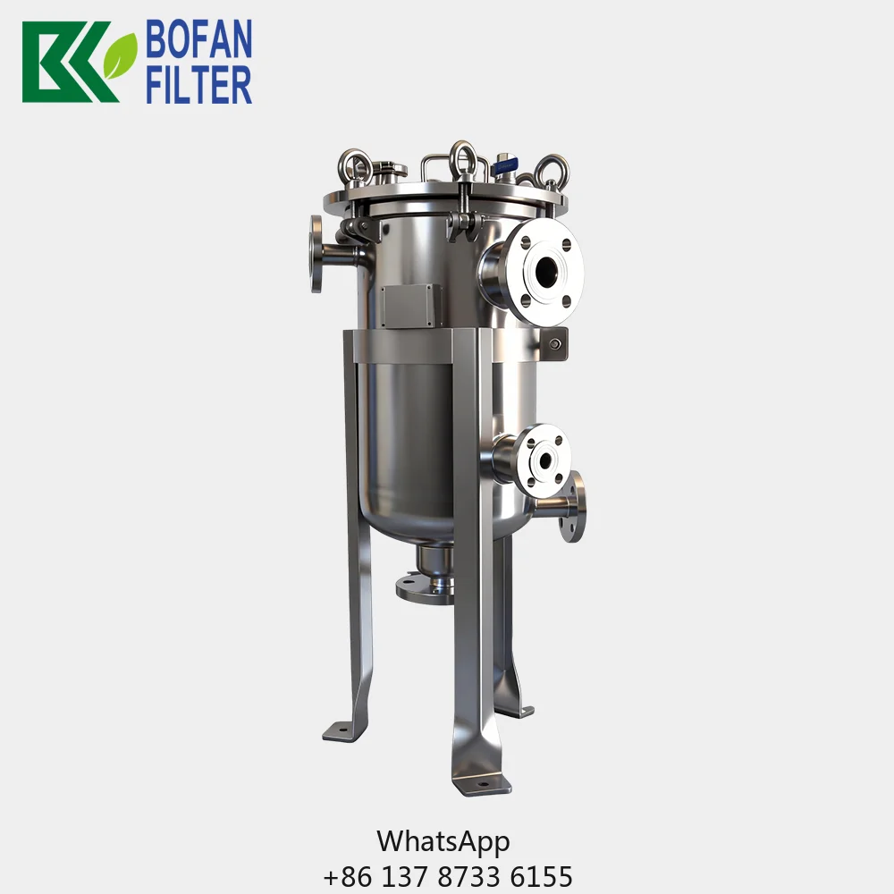 New Bofan SS304/316 Single Bag Filter Housing Machine With Jacket Insulation For Industrial Hot Melt/Rosin Resin 1 Year Warranty