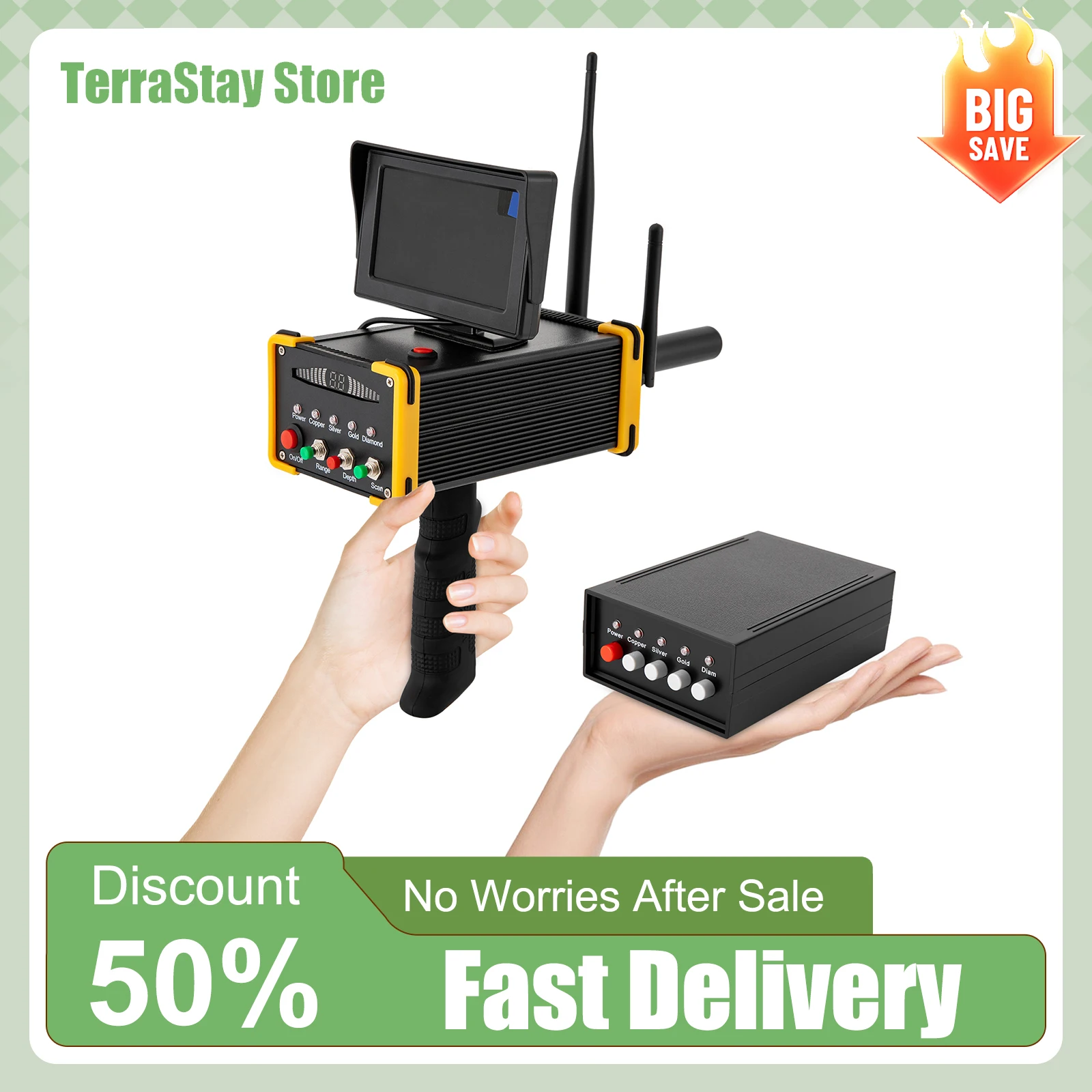 Metalldetektor Goldfinder Unterirdischer Metallscanner mit hochauflösendem Bildschirm für Gold, Silber, Kupfer, AC100-240 V (US-Stecker)