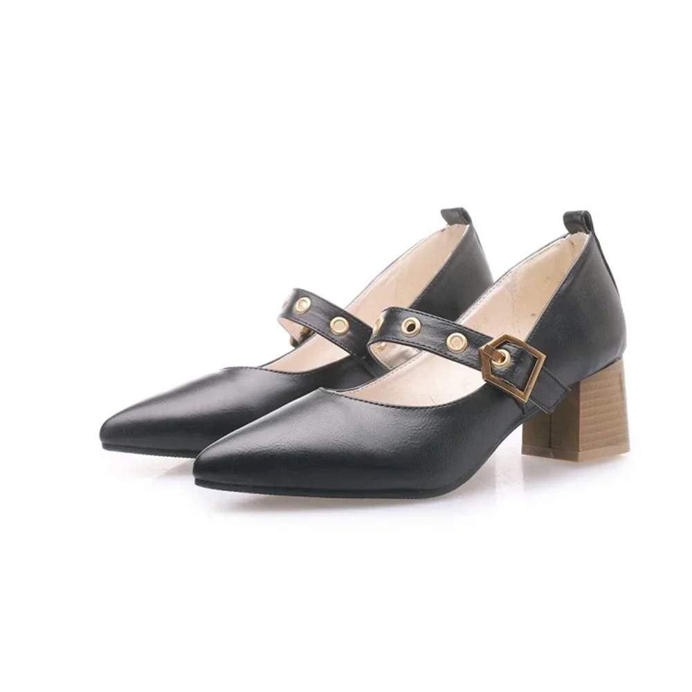 Women Shoes Zapatos De Mujer Fashion High Heels Party Casual Wedding Pointed Toe Leather Office Pumps Super Big Size 54 19-5