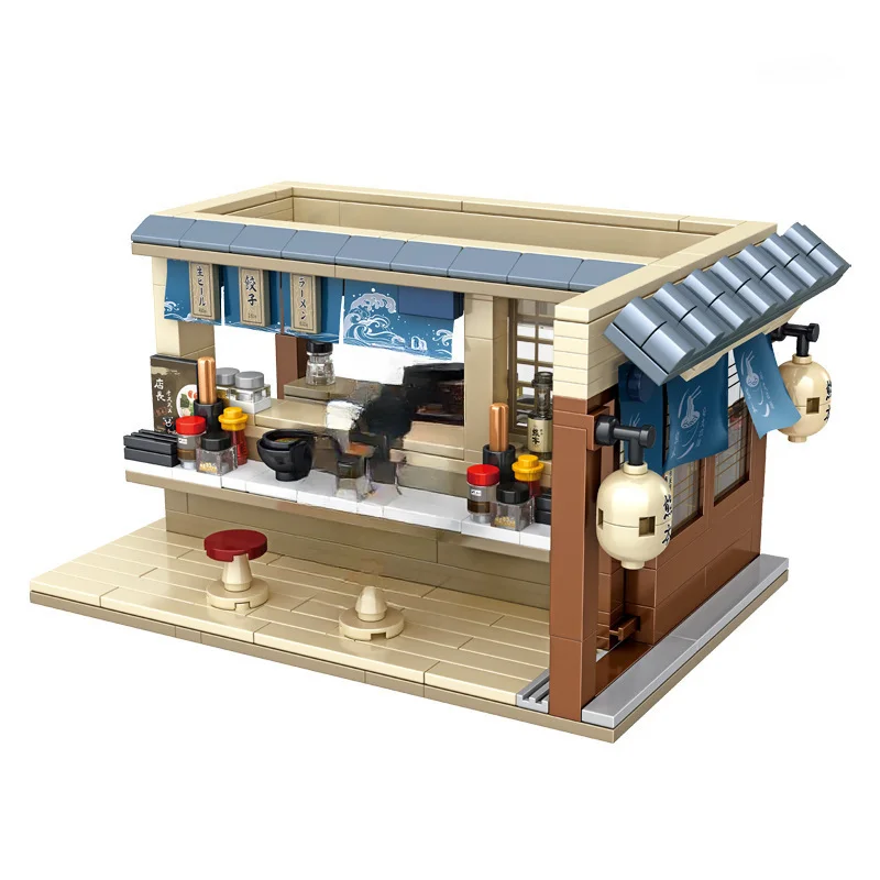 

Noodle Cookhouse MOC 880010 Ideas Buliding Bricks Chinese Restaurant Bistro Modular Architecture Model Blocks Gift for Children