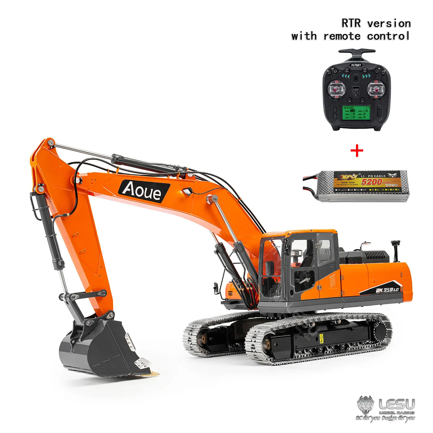 DX350LC LESU 1/14 RC excavadora hidráulica CNC RTR 3CH válvula Control remoto excavadora camiones coches vehículo máquina juguete modelo regalos