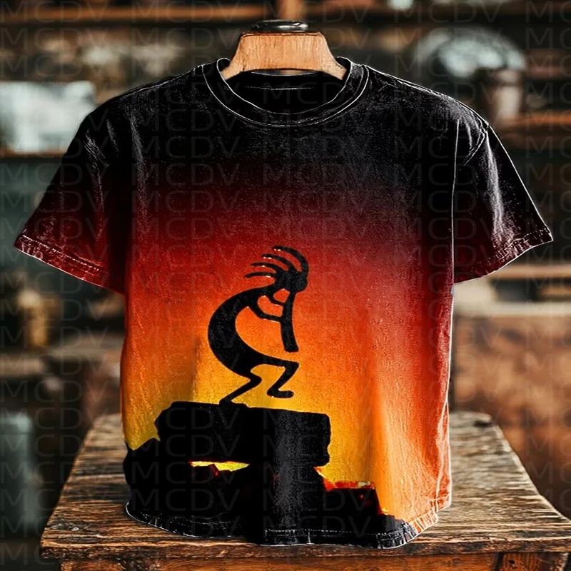 Sunrise Printed T-Shirt Men's For Women's Cotton Black T Shirts Summer Tops
