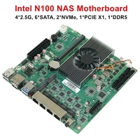 4*2.5G i226 12th Gen Intel N150 N100 NAS Motherboard 6-Bay 6*SATA3.0 PCIE X1 1*DDR5 4800MHz Soft Routing Firewall ITX Mainboard