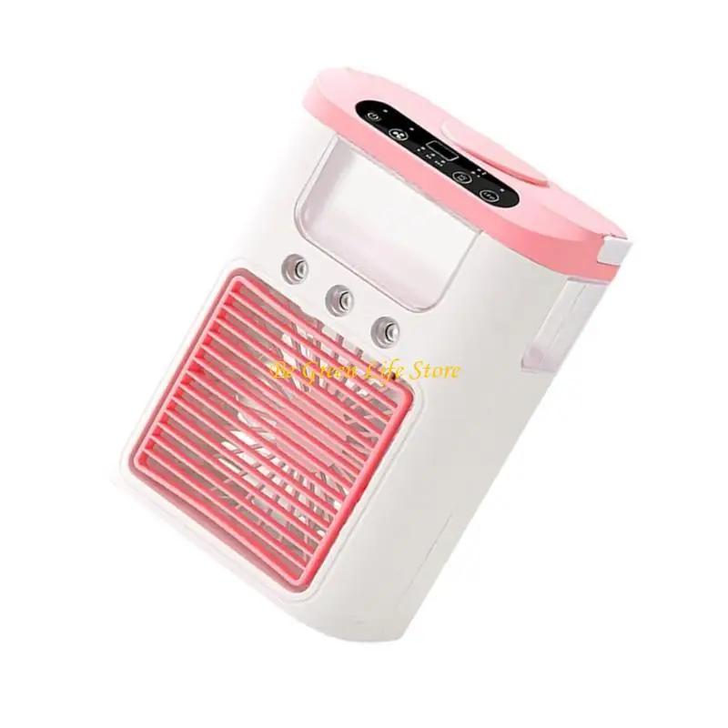 

M7DF Portable Desktop Air Cooling Fan With 3 Speed Setting Cooling Fan LED Light For Dormitory Study Office Desk Bedroom