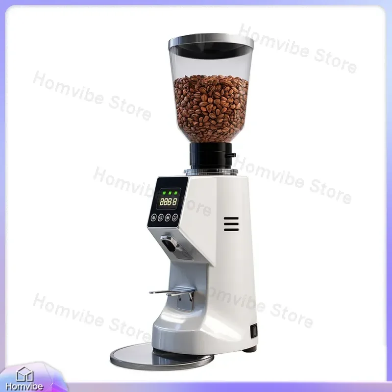 64mm Flat Burr Coffee Grinder Machine High Precision Manual Electric Coffee Powder Grinder for Home Kitchen Barista Use