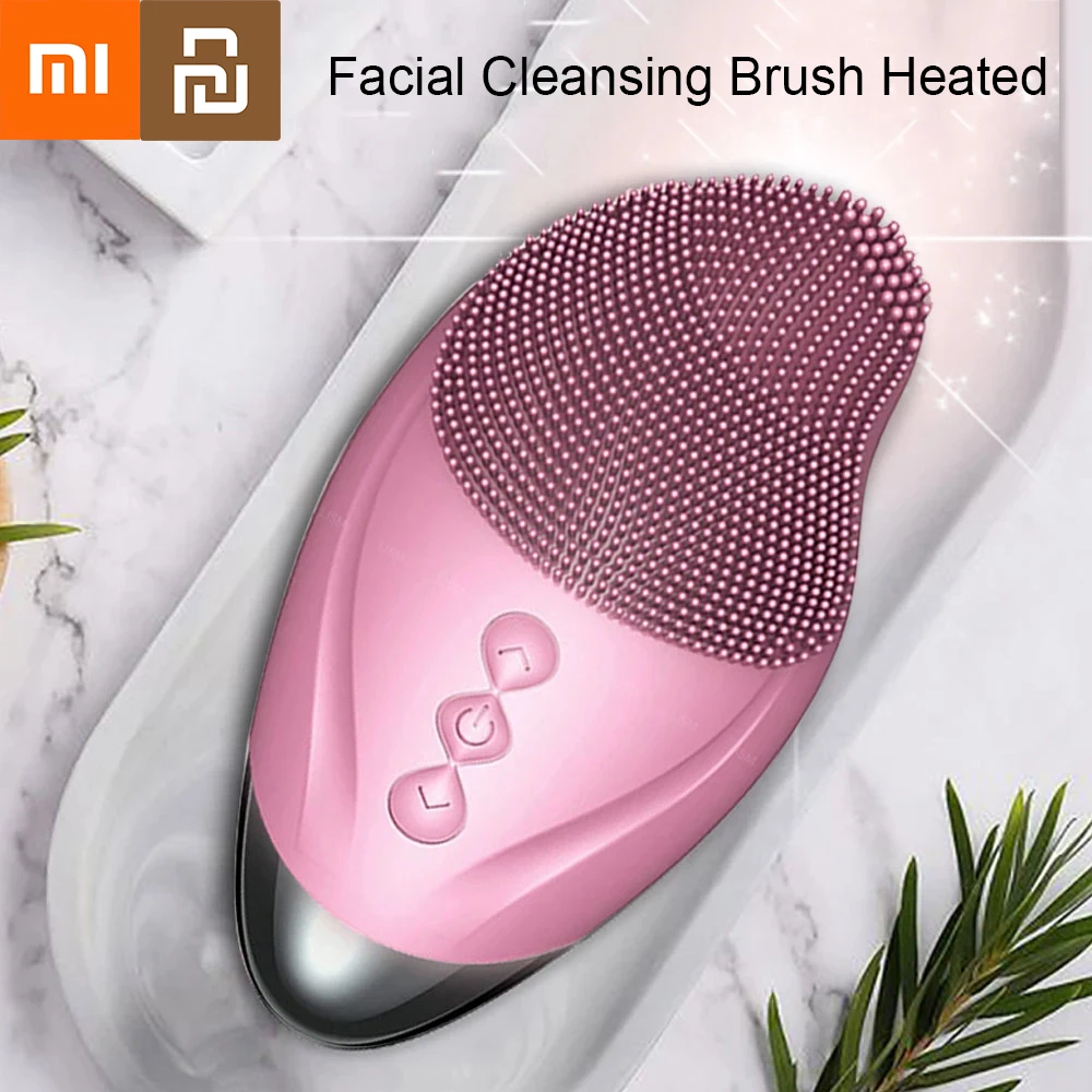 Xiaomi Youpin Vibration Electric Facial Cleansing Brush Silicone Face Clean Brush Sonic Washing Facial Cleanser Heated Massager