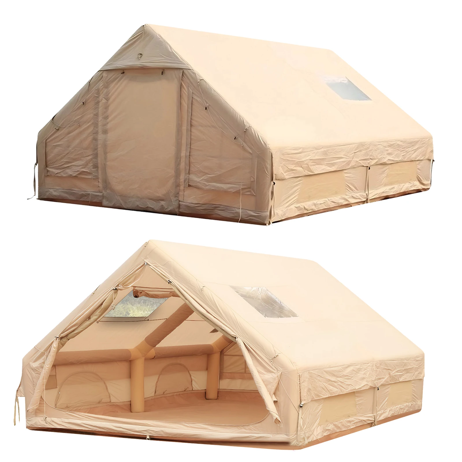 

Надувная палатка с окном-люком, 12 кв.м., для глэмпинга, солнцезащитная, надувной дом, водонепроницаемая палатка для кемпинга на открытом воздухе