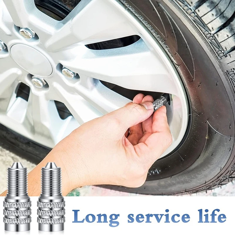 32 Pcs Double Seal Valve Stem Cap Inflate Tire Valve Caps Flow Through Tires Air Cap Metal Valve Cap