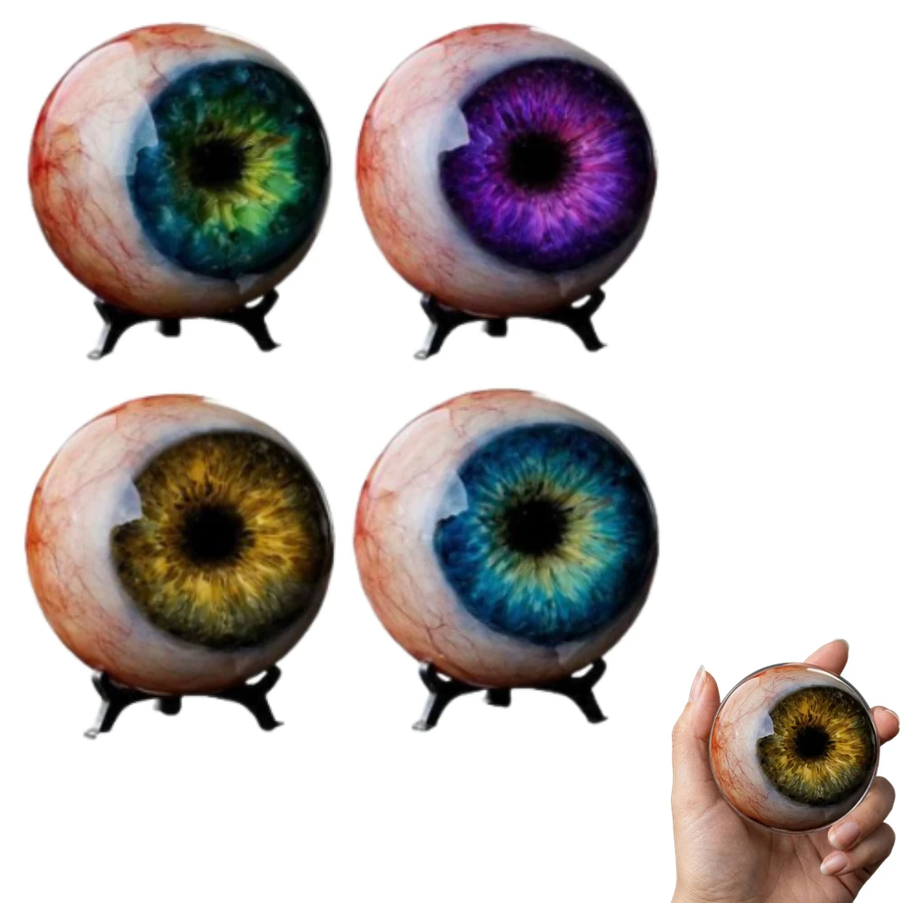 3D Hyper-Realistic Monster Eye Decor Gothic Pupil Eye Figurine With Stand Resin Eyeball Home Desktop Decoration Birthday Gifts